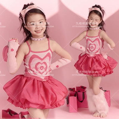 女童T台走秀多巴胺演出服大玩家比赛儿童裙服装少儿模特大赛潮服