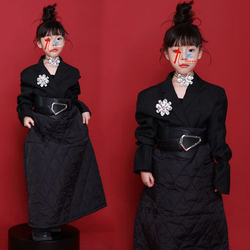 舞台走秀大赛MOAK女童礼服少儿模特T台演出服比赛表演儿童服装潮