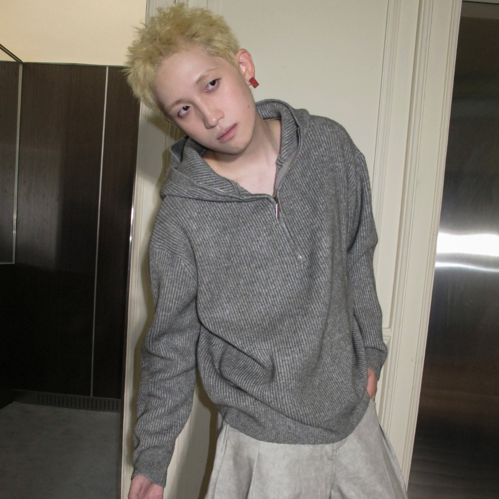 AMBULANCE [重磅连帽毛衣]花灰半拉链秋冬针织衫小众高级氛围感,男装,针织衫/毛衣,淘宝优惠券,粉丝福利购,淘宝优惠卷