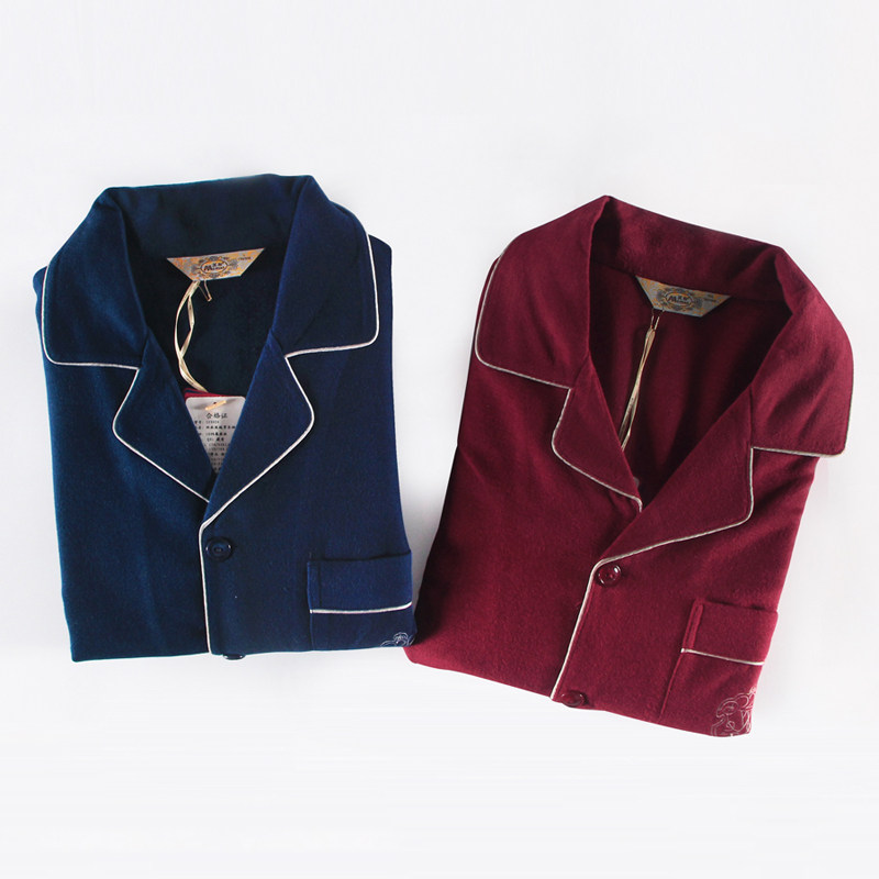 美标520024秋冬双面丝绒睡衣男纯色高级感桑蚕丝轻奢家居服厚套装