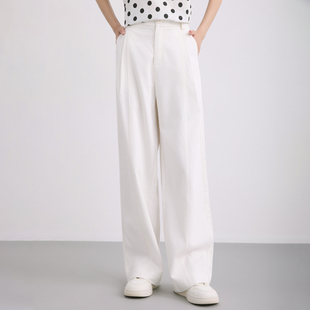 大直筒长裤 式 后腰松紧天丝棉立体剪裁西裤 衣唱衣合2026年春夏新款