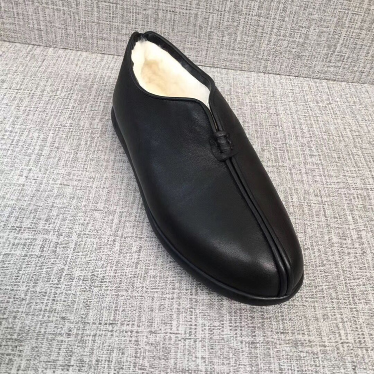 外贸老北京男士真皮羊毛一体冬季加绒保暖中老年爸爸棉鞋老头鞋皮