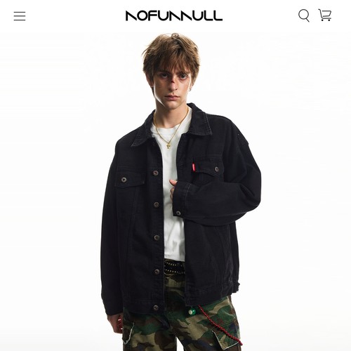 NOFUNNULL美式复古水洗牛仔外套