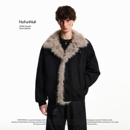 NOFUNNULL 秋冬座山雕加厚棉衣男复古解构高级感毛领保暖棉服外套