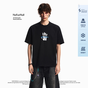 街头印花字母短袖 T恤男凉感速干防晒上衣 索罗娜美式 NOFUNNULL夏季