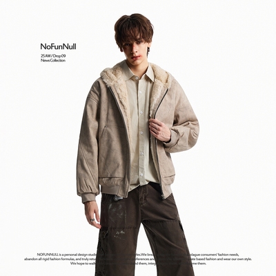 NOFUNNULL大理石纹座山雕棉衣潮