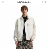 NOFUNNULL 美式 复古双面穿格纹夹克男女百搭休闲高级感皮衣外套潮