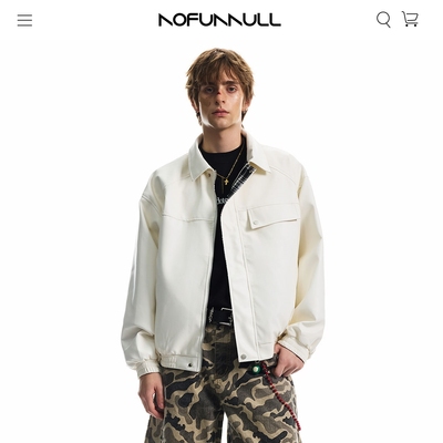 NOFUNNULL复古双面穿格纹夹克