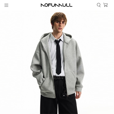 NOFUNNULL复古空气棉开衫外套