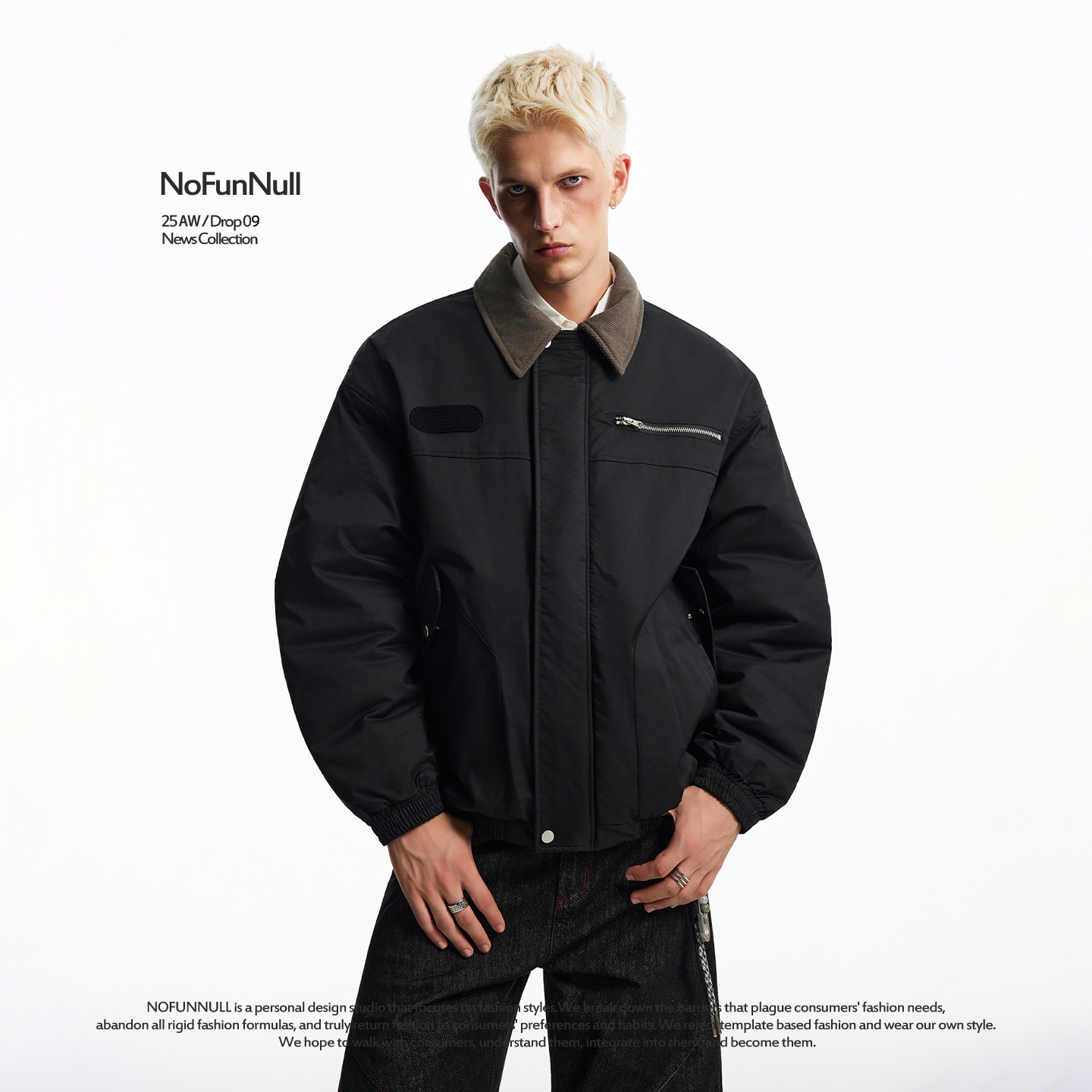 NOFUNNULL美式复古宽松工装棉服