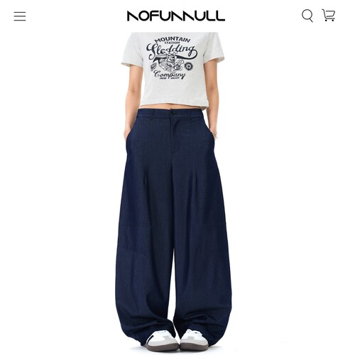 NOFUNNULL美式高级感阔腿休闲裤