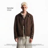 NOFUNNULL 高街vibe麂皮夹克男女秋复古巴恩风痞帅哈灵顿外套 美式