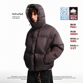撞色短款 NOFUNNULL 新国标三防90鹅绒可拆卸连帽羽绒服冬季 面包服