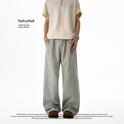 NOFUNNULL300g仿兔绒针织卫裤潮