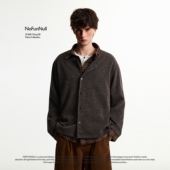 复古假两件格纹翻领夹克秋季 NOFUNNULL 美式 男女设计感高质外套潮