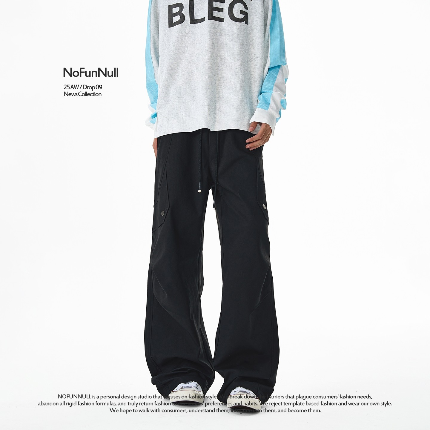 NOFUNNULL结构机能工装休闲裤潮