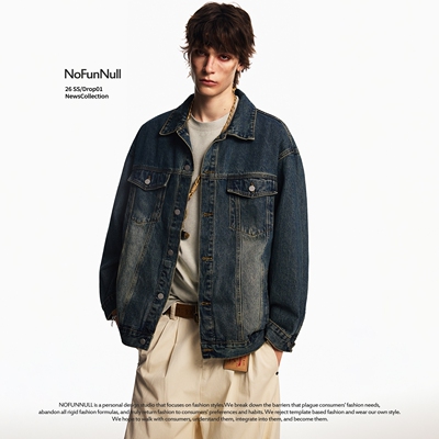 NOFUNNULL美式做旧水洗工装夹克