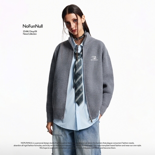 NOFUNNULL 美式休闲毛衣秋季男潮牌cleanfit宽松上衣开衫针织外套