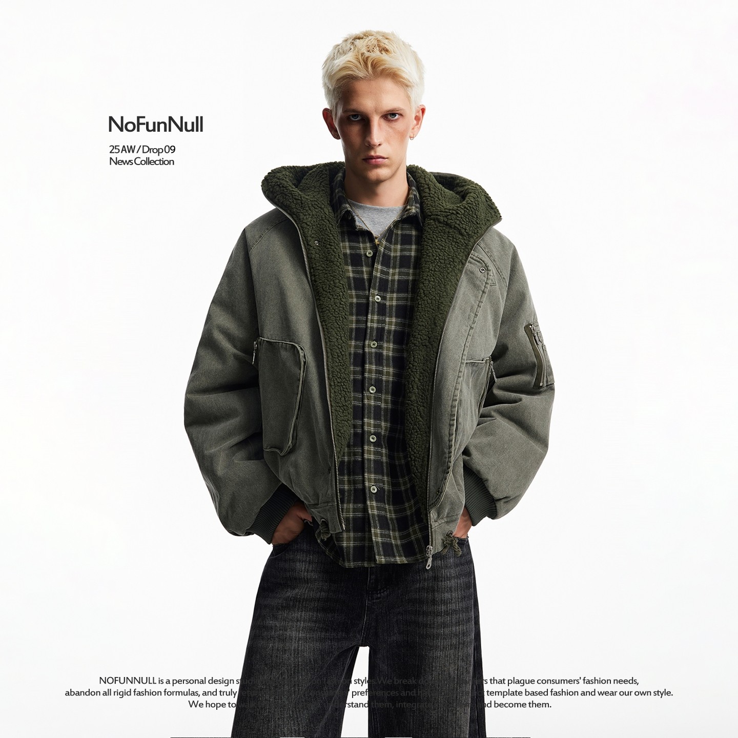 NOFUNNULL 美式复古水洗工装棉服夹克男摇粒绒内里保暖短宽外套潮,男装,棉衣,淘宝优惠券,粉丝福利购,淘宝优惠卷