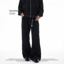 男12.8盎司垂坠感直筒长裤 cleanfit水洗黑色牛仔裤 美式 NOFUNNULL