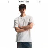 NOFUNNULL美式 休闲肌理感短袖 t恤男宽松小领口cleanfit正肩上衣潮