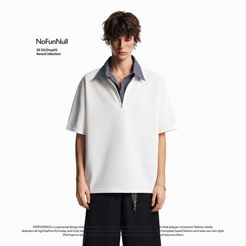 NOFUNNULL假两件设计感POLO短袖T