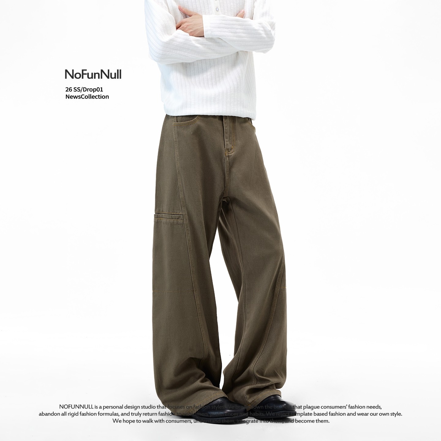 NOFUNNULL 美式复古拼接口袋黑色纯棉牛仔裤春季男宽松阔腿直筒裤,男装,牛仔裤,淘宝优惠券,粉丝福利购,淘宝优惠卷