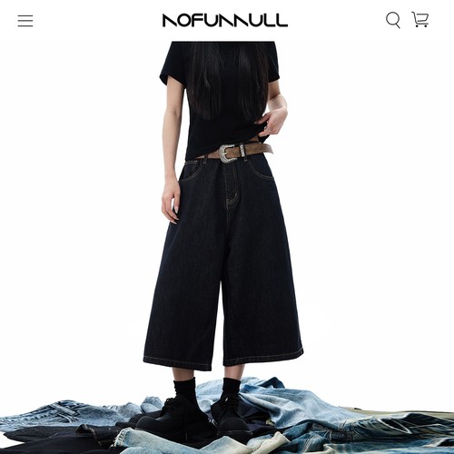 NOFUNNULL莱赛尔原色七分牛仔裤