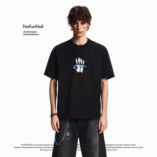 T恤男凉感速干防晒上衣 街头印花字母短袖 NOFUNNULL夏季 索罗娜美式