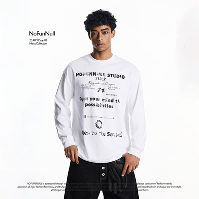 NOFUNNULL重磅美式街头长袖t恤潮
