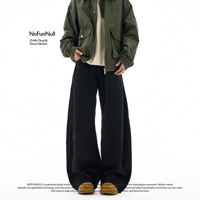 NOFUNNULL美式vibe纯棉弯刀裤男