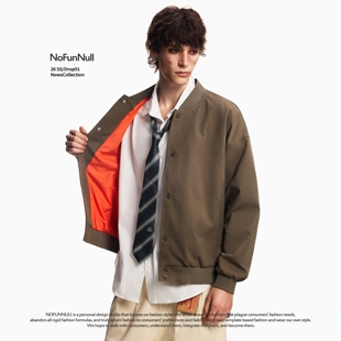 NOFUNNULL 美式cleanfit飞行员夹克男女春季短款廓形棒球服外套