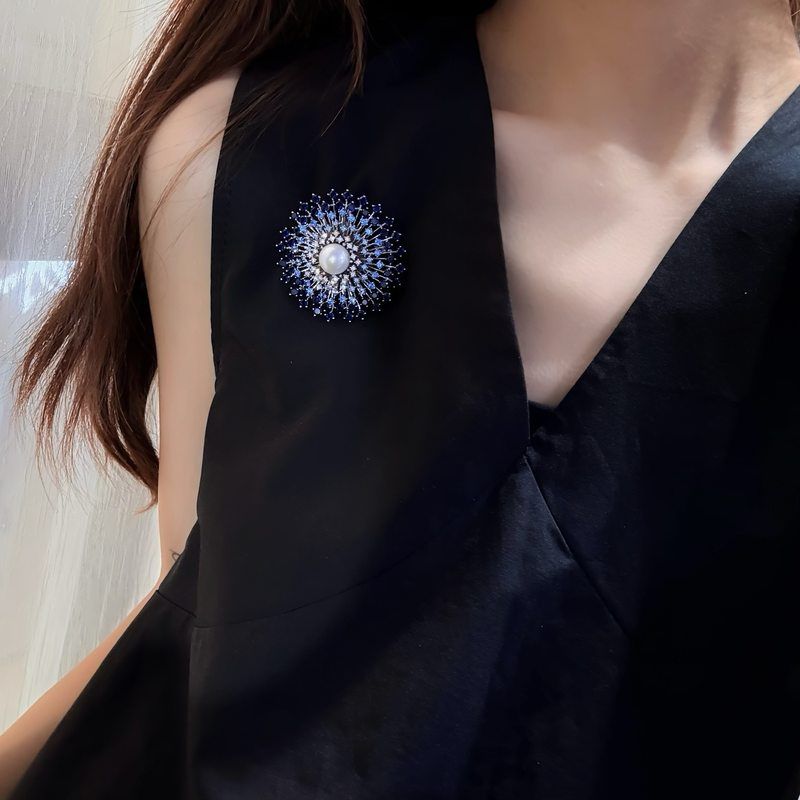 圆大衣轻奢胸针珍珠秋冬】璀璨