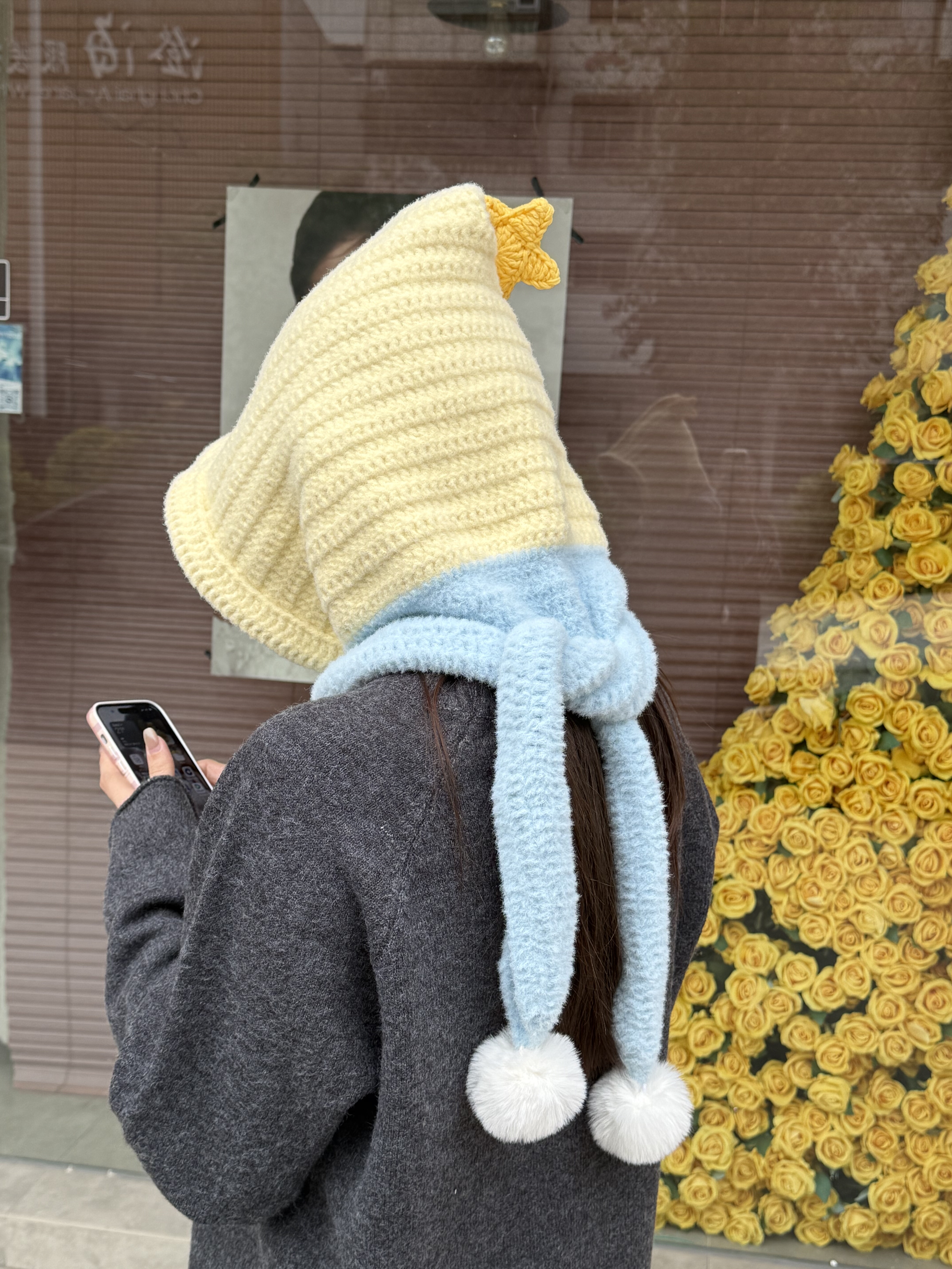 一坨肥猫猫 手工编织diy自制毛线钩针自制成人儿童星星帽子材料包