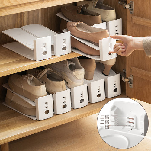 省空间双层可调节鞋子鞋柜收纳架