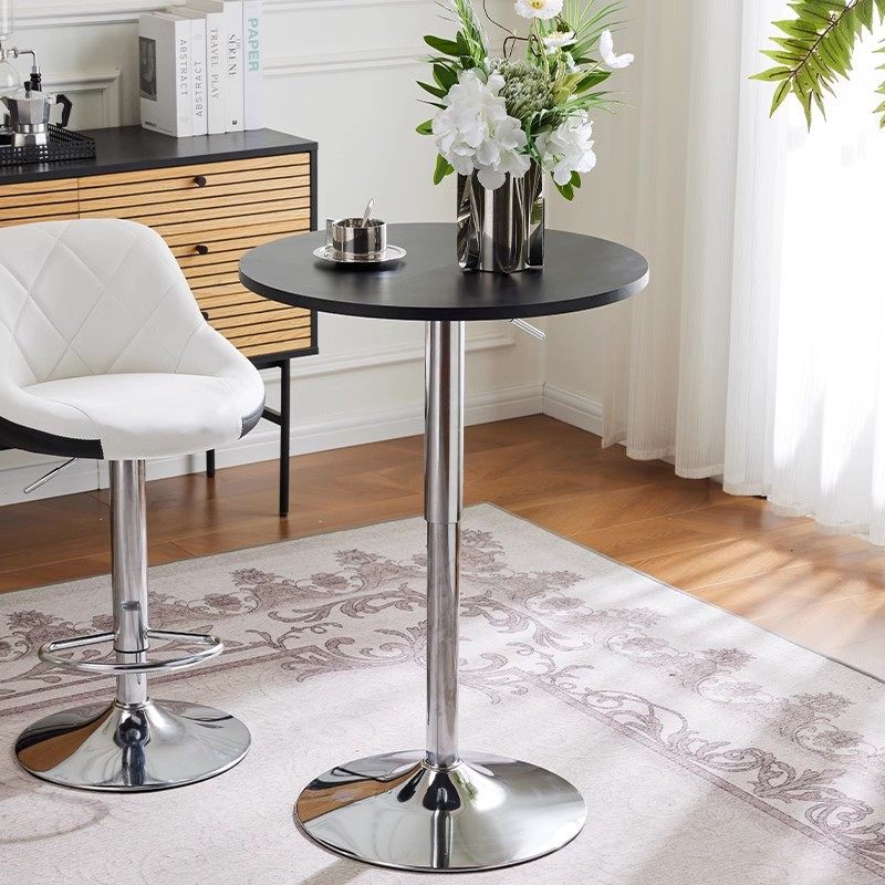 酒吧桌子休闲家用简约咖啡阳台小圆桌子酒吧展会可升降旋转高圆桌