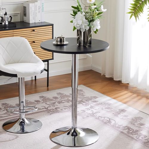 酒吧桌子休闲家用简约咖啡阳台小圆桌子酒吧展会可升降旋转高圆桌