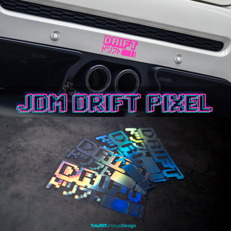 TUTU圖圖車貼 PIXEL DRIFT创意幻彩前后杠装饰贴侧窗后档玻璃贴纸
