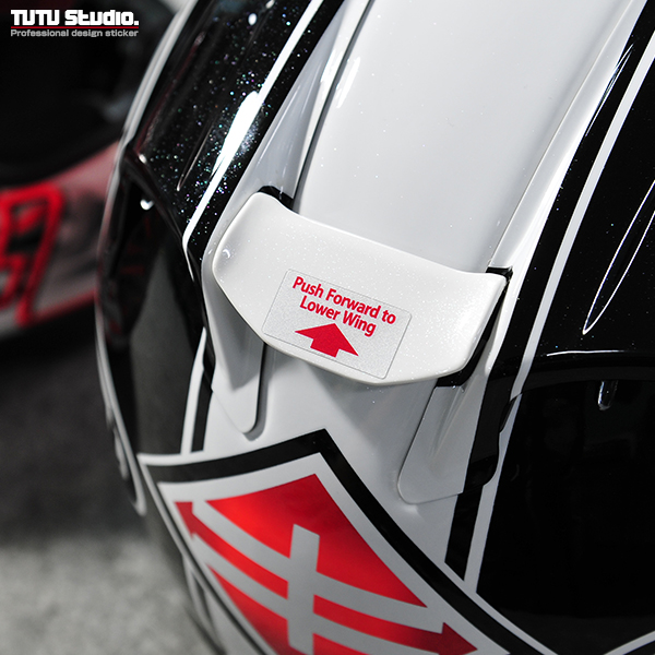 TUTU圖圖車貼 ARAI RX7 RR5 RX7X风道小飞机贴纸 原厂款反光贴花