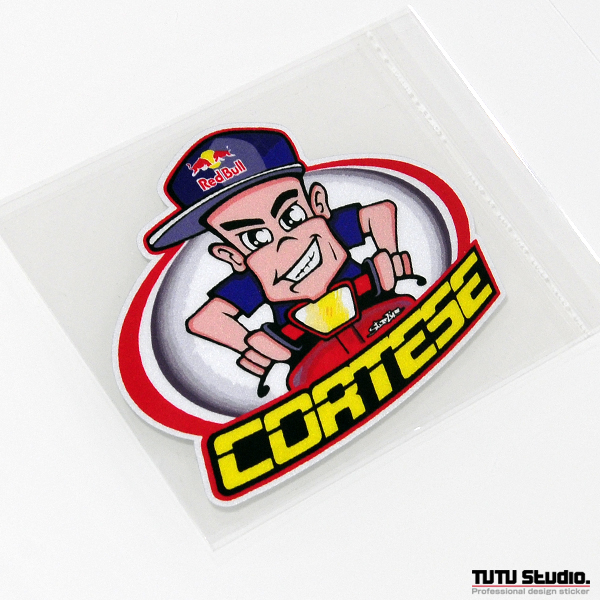 TUTU圖圖車貼 MOTOGP KTM车手CORTESE头盔花 摩托车个性反光贴纸