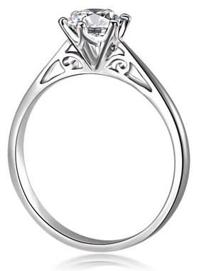 50分仿真钻戒925银镀白金对戒