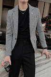 2021春季新款英伦男修身格子西装韩版格子西装潮A369-XZ018，男装西服，电商B267