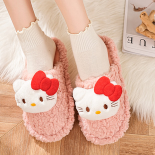 女童棉拖鞋小女孩HelloKitty卡通可爱包头防滑居家鞋儿童宝宝秋冬