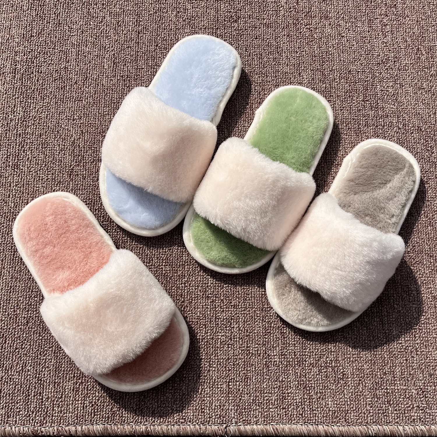 儿童秋冬毛毛舒适棉拖鞋