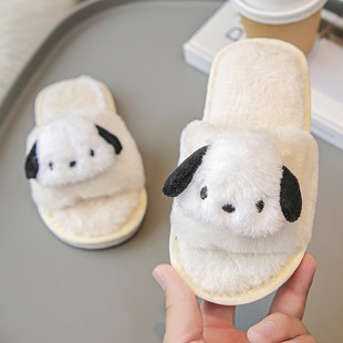 儿童棉拖鞋女童男童秋冬季2023新款室内家居宝宝小孩亲子毛毛拖鞋