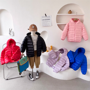 儿童轻薄羽绒服男童女童2023新款轻便宝宝男款中大童冬季韩版外套