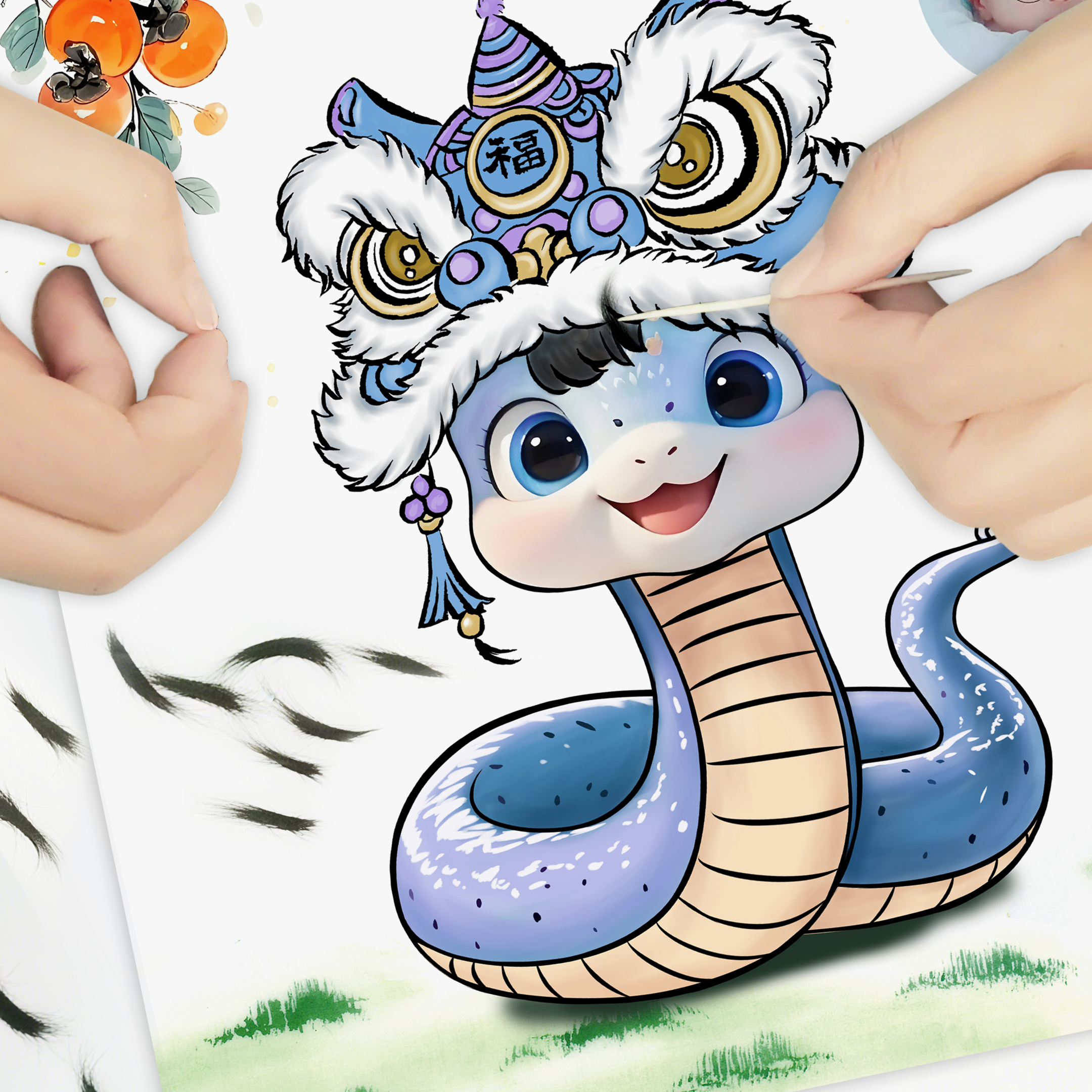 胎发纪念品自制胎毛收藏胎毛画