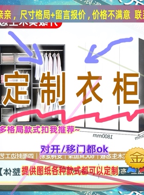 定制105cm宽50/64/60公分20cm薄衣柜1.95米高/深一米六阳台低衣柜