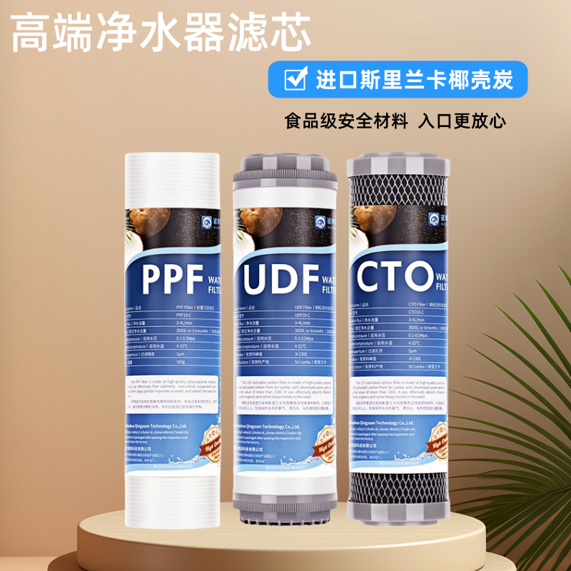通用10寸滤芯家用净水器直饮机新款高端进口椰壳活性炭压缩碳滤芯