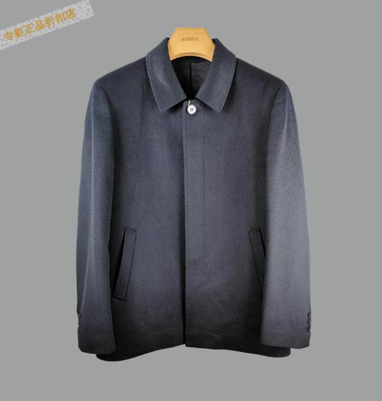 E213024301爱登堡男装2021新款单排扣秋冬毛呢大衣外套